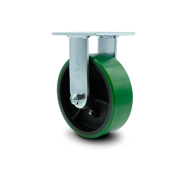 6 Inch Green Poly on Cast Iron Wheel Rigid Caster with Ball Bearing SCC